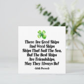 Irish Friendship Ships Proverb Four Leaf Clover  (Stehend Vorderseite)