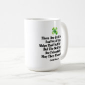 Irish Friendship Ships Proverb Four Leaf Clover Kaffeetasse (VorderseiteRechts)