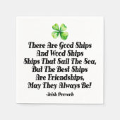 Irish Friendship Ships Proverb Four Leaf Clover  Serviette (Vorderseite)