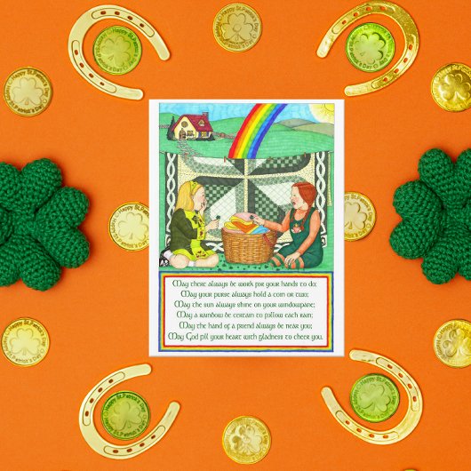 Irish Friendship Wish Inspirational Card Postkarte