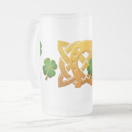 Irish Fun 3D Whimsey 2 Mattglas Bierglas (Vorderseite Links)