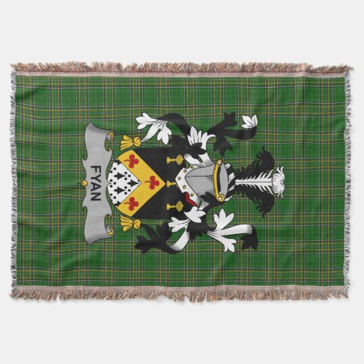 Irish Fyan oder Faghan Coat of Arms Familienwappen Decke (Vorderseite)