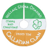 Irish Gaelic Christmas Grußflagge Irland Polyester Weihnachtsbaumdecke (Vorderseite)