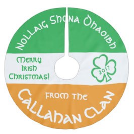 Irish Gaelic Christmas Grußflagge Irland Polyester Weihnachtsbaumdecke