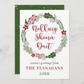 Irish Gaelic frohe Weihnachten, Custom Feiertagskarte (Vorne/Hinten)