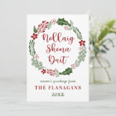 Irish Gaelic frohe Weihnachten, Custom Feiertagskarte (Stehend Vorderseite)