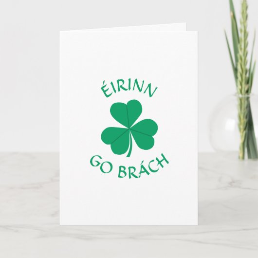 Irish Gaelic Kleeblatt St. Patrick's Day Karte (Vorderseite)