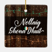 Irish Gaelic Merry Christmas Nollaig Shona Dhuit Keramikornament (Rückseite)