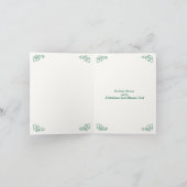 Irish Gaelic Weihnachtsgrün & Goldbaum, Rentiere Karte (Innenseite)