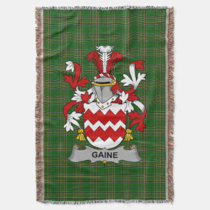 Irish Gaine oder Gainey Coat of Arms Familienwappe Decke