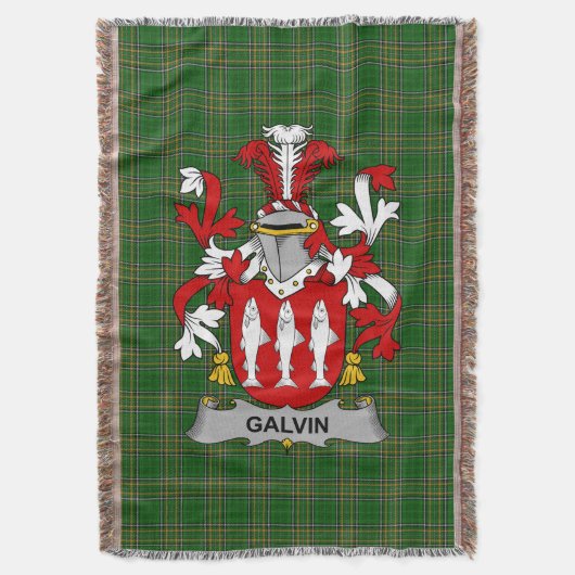 Irish Galvin oder O_Galvin Coat of Arms Family Cre Decke (Vorderseite Vertikal)