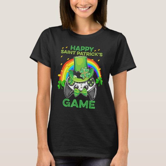 Irish Gamer Gaming Controller Happy Saint Patrick' T-Shirt (Vorderseite)