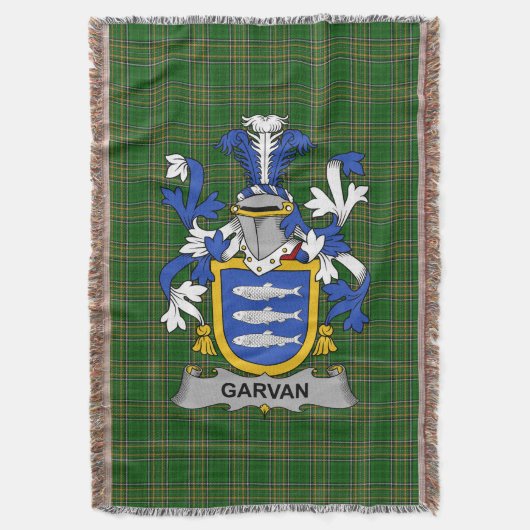 Irish Garvan oder O_Garvan Coat of Arms Family Cre Decke (Vorderseite Vertikal)