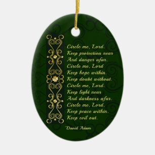 Irish Gebet, Circle me Lord, Keramik Ornament