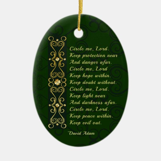 Irish Gebet, Circle me Lord, Keramik Ornament (Vorne)
