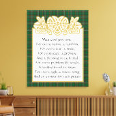 Irish Gebet keltic Border und Tartan Leinwanddruck (Insitu (Wohnzimmer))