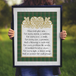 Irish Gebet keltic Border und Tartan Poster