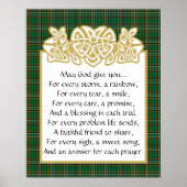 Irish Gebet keltic Border und Tartan Poster (Vorne)
