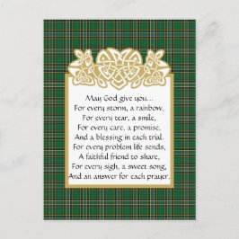 Irish Gebet keltic Border und Tartan Postkarte