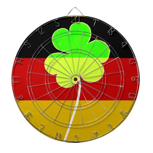 Irish German Flag Kleeblatt Clover St Patrick Fun Dartscheibe (vorne)