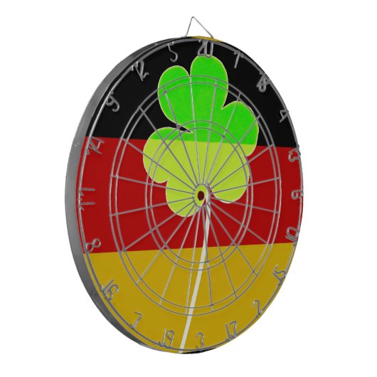 Irish German Flag Kleeblatt Clover St Patrick Fun Dartscheibe (Vorderseite Links)