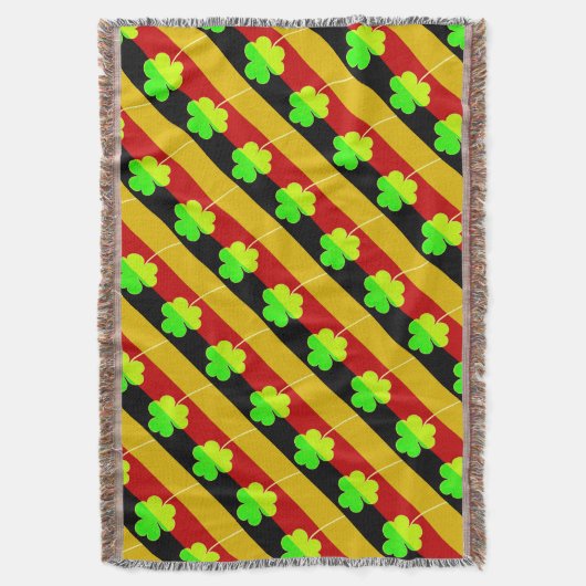 Irish German Flag Kleeblatt Clover St Patrick Fun Decke (Vorderseite Vertikal)