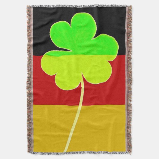 Irish German Flag Kleeblatt Clover St Patrick Fun Decke (Vorderseite Vertikal)