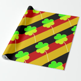 Irish German Flag Kleeblatt Clover St Patrick Fun Geschenkpapier