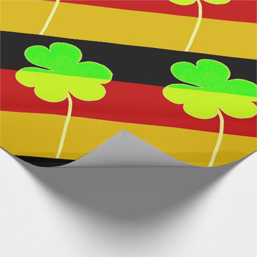 Irish German Flag Kleeblatt Clover St Patrick Fun Geschenkpapier (Ecke)