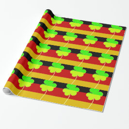 Irish German Flag Kleeblatt Clover St Patrick Fun Geschenkpapier