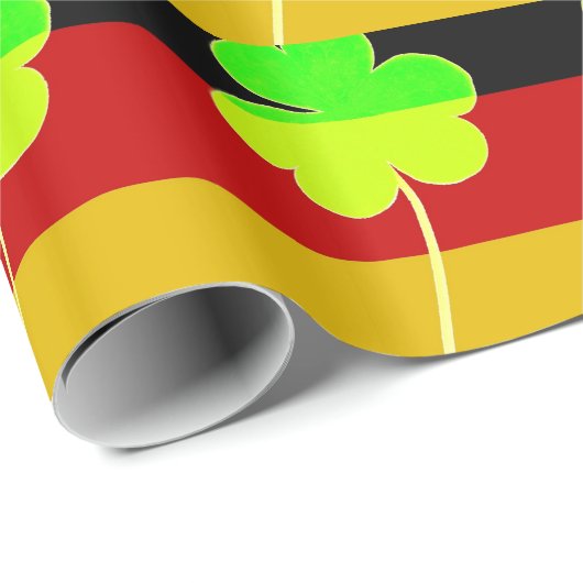 Irish German Flag Kleeblatt Clover St Patrick Fun Geschenkpapier (Rolleneckpunkt)