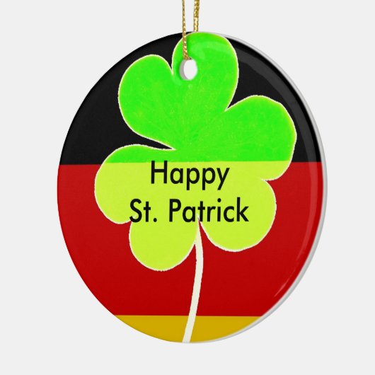 Irish German Flag Kleeblatt Clover St Patrick Fun Keramik Ornament (Links)
