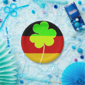 Irish German Flag Kleeblatt Clover St Patrick Fun Pappteller (Party)