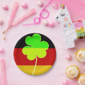 Irish German Flag Kleeblatt Clover St Patrick Fun Pappteller (Party)