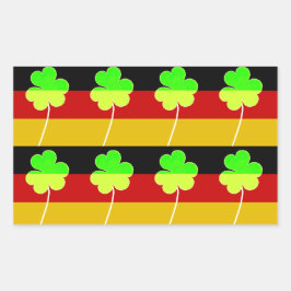 Irish German Flag Kleeblatt Clover St Patrick Fun Rechteckiger Aufkleber