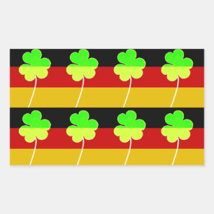Irish German Flag Kleeblatt Clover St Patrick Fun Rechteckiger Aufkleber
