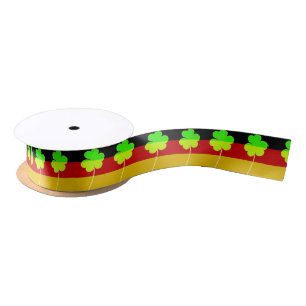 Irish German Flag Kleeblatt Clover St Patrick Fun Satinband