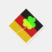 Irish German Flag Kleeblatt Clover St Patrick Fun Serviette (Ecke)