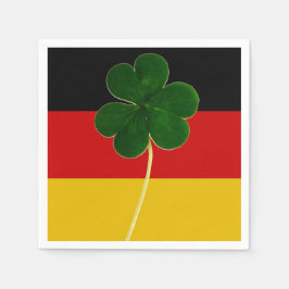 Irish German Flag Kleeblatt Clover St Patrick Fun Serviette