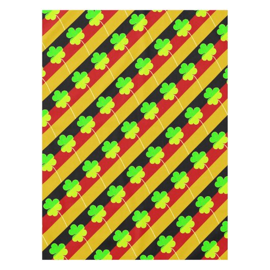 Irish German Flag Kleeblatt Clover St Patrick Fun Tischdecke (Vorderseite)