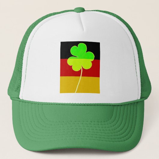 Irish German Flag Kleeblatt Clover St Patrick Fun Truckerkappe (Vorderseite)