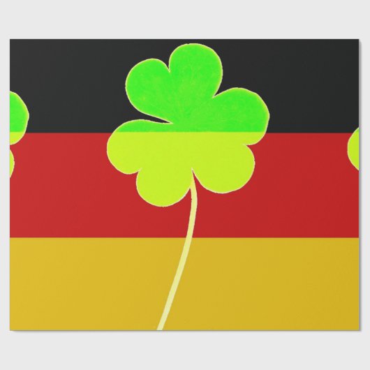 Irish German Flag Kleeblatt Clover St. Patrick Geschenkpapier (Flach)