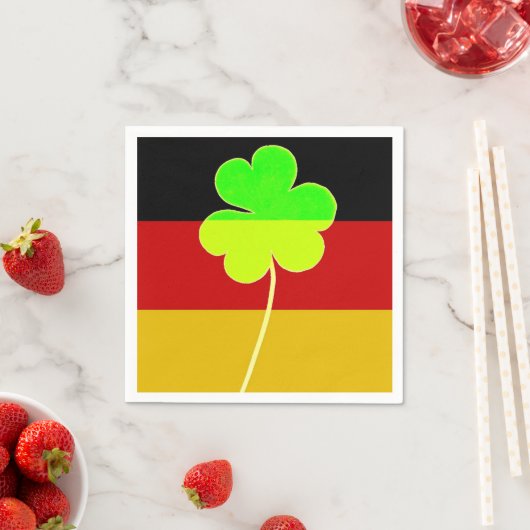 Irish German Flag Kleeblatt Clover St. Patrick Serviette (Beispiel)