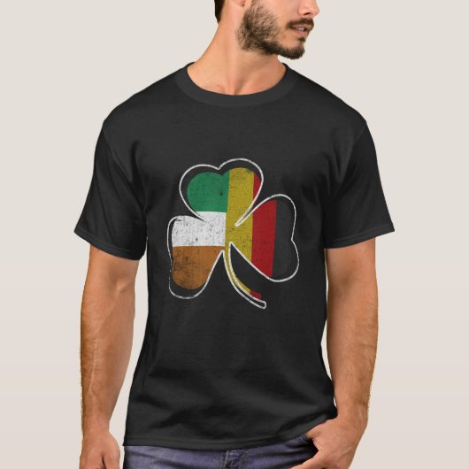 Irish German Flag Kleeblatt T - Shirt St Patricks (Vorderseite)