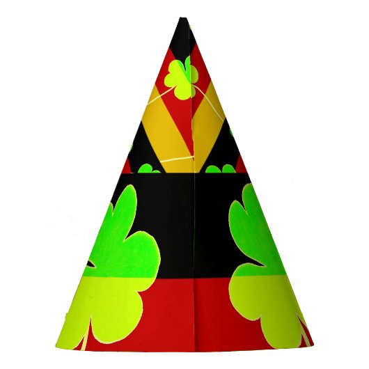 Irish German Flag Shamrock Clover St. Patrick Fun Partyhütchen (Rückseite)