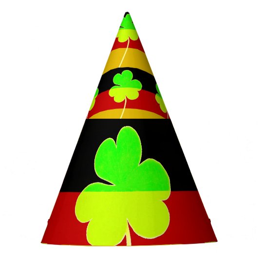 Irish German Flag Shamrock Clover St. Patrick Fun Partyhütchen (Vorderseite)
