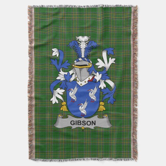 Irish Gibson Coat of Arms Familienwappen Irland Decke (Vorderseite Vertikal)