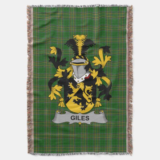 Irish Giles oder Gyles Coat of Arms Familienwappen Decke (Vorderseite Vertikal)