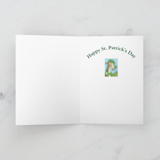 IRISH GIRAFFE ST. PATRICK'S DAY GREETING CARD KARTE (Innenseite)
