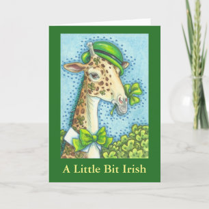 IRISH GIRAFFE ST. PATRICK'S DAY GREETING CARD KARTE
